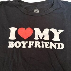 Black 'I Love My Boyfriend' T-Shirt